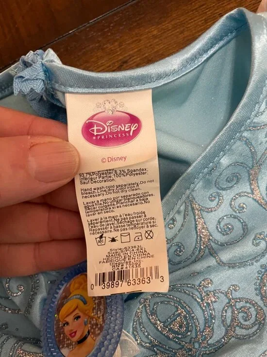 Disney Cinderella Princess Dress Puffy Skirt Sparkle Small 4-6X Princess Costume - Picture 3 of 5